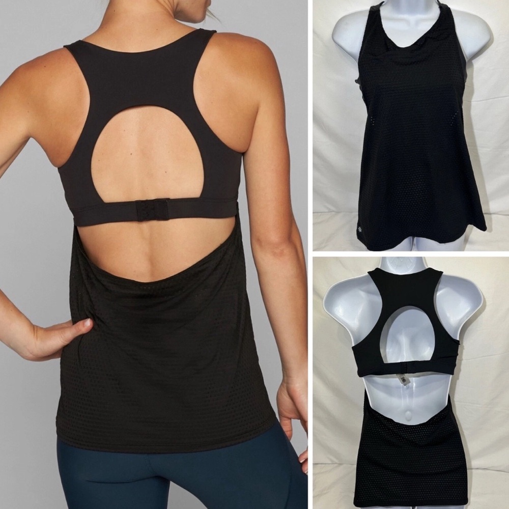 Athleta Womens Sculptek Support Tank Top Pads Black Size XS